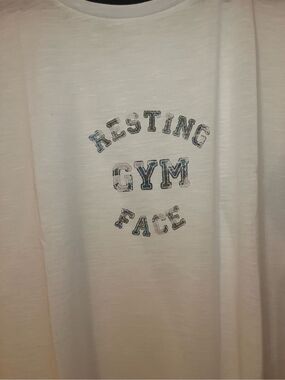 NWT Shape Physique Hi Lo Tank Resting Gym Face